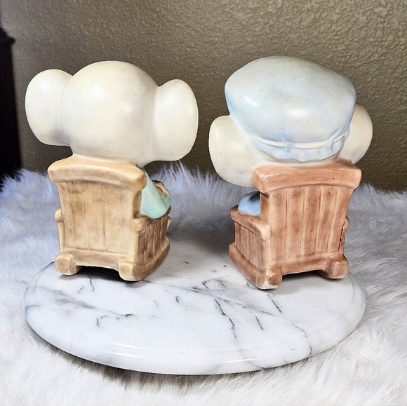 Vintage Art Studio Hand Painted Made Grandpa Grandma Mice Mouse 9in 70s LG - Picture 3 of 11